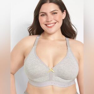 Cacique Heather Gray Bra with Yellow Bow